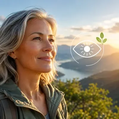 Woman enjoying clear vision outdoors